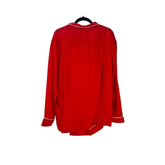 Chloe Kristyn Comfort Bamboo Long Pyjama Set Front Button Red Size Large NWT - Picture 8 of 11